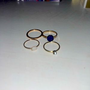 4pc gold ring set